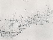 Albrecht Durer The Harbor at Antwerp painting